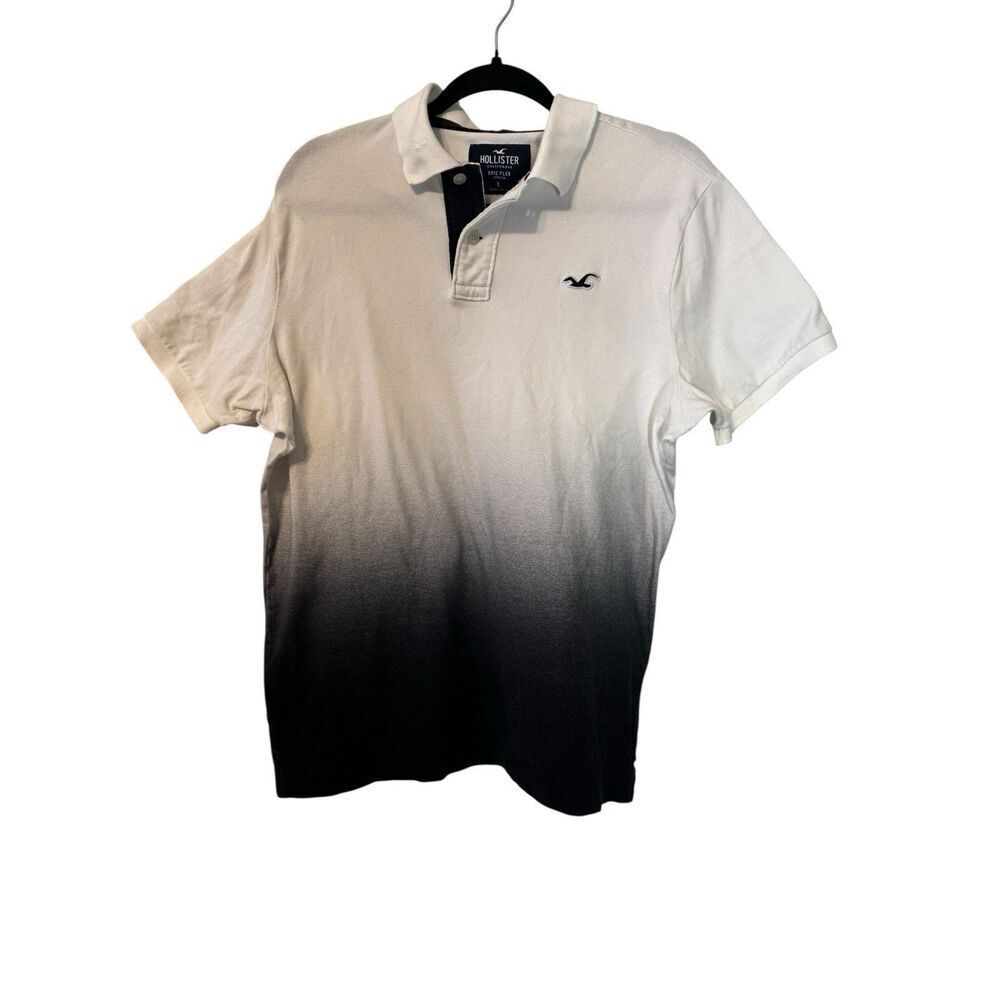 HOLLISTER  SHIRT MEN'S POLO Large  & COTTON two tone, Y2K retro